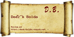 Deák Bolda névjegykártya