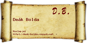Deák Bolda névjegykártya