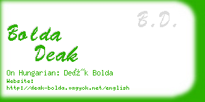 bolda deak business card